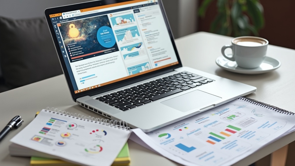 A selection of digital tools, laptops, and notebooks illustrating online business planning